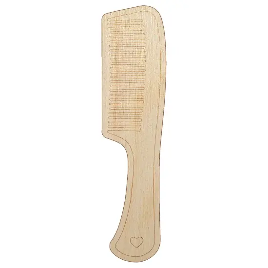 Hair Comb with Heart Unfinished Wood Shape Piece Cutout for DIY Craft Projects {7}