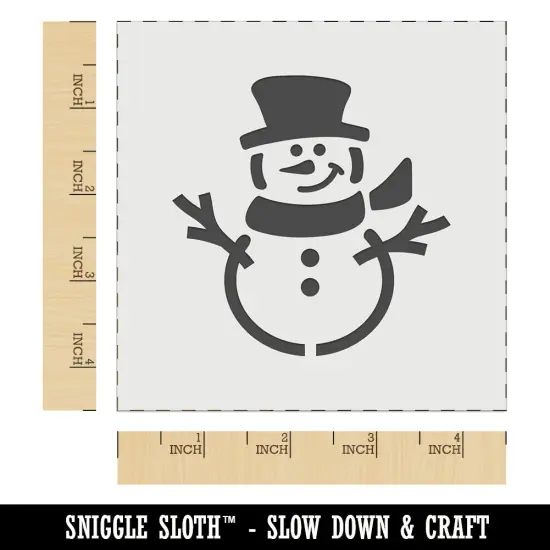 Smiling Snowman Winter Christmas Wall Cookie DIY Craft Reusable Stencil {7}