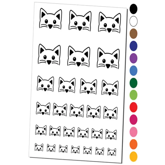 Peeking Cat Temporary Tattoo Water Resistant Fake Body Art Set Collection Yellow {1}