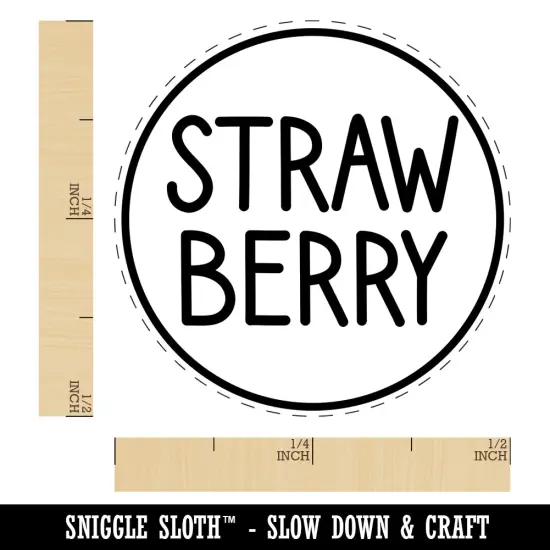 Strawberry Flavor Scent Rounded Text Self-Inking Rubber Stamp for Stamping Crafting Planners Brown {1}