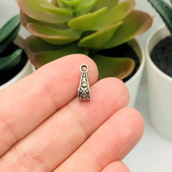 4, 20 or 50 Pieces: Antique Silver X Design Bails {3}