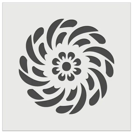 Swirling Geometrical Flower Wall Cookie DIY Craft Reusable Stencil {7}