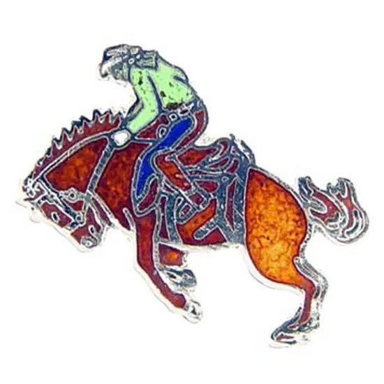Bucking Bronco Rider Pin 1" {1}