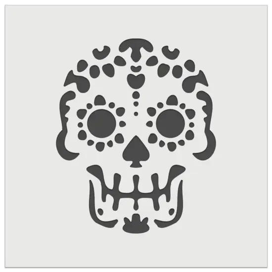 Mexican Day of the Dead Sugar Skull Skeleton Wall Cookie DIY Craft Reusable Stencil {2}