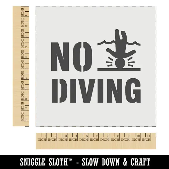 No Diving Swimming Head Injury Wall Cookie DIY Craft Reusable Stencil {1}