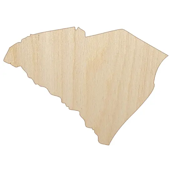 South Carolina State Silhouette Unfinished Wood Shape Piece Cutout for DIY Craft Projects {2}