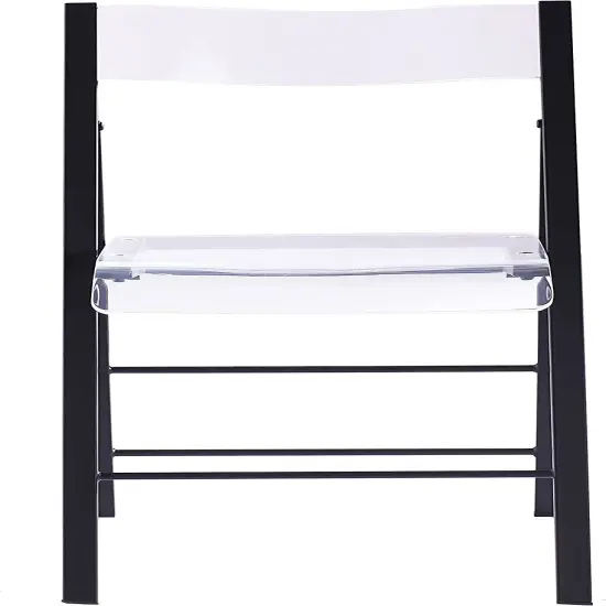 ISL Furnishings Kasper Flex Luxury Modern Folding Chairs Acrylic Lucite BLK 1 PK {4}