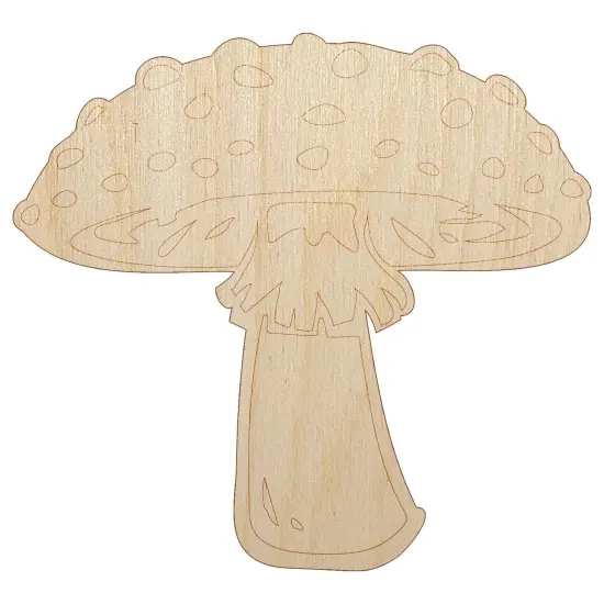 Amanita Muscaria Fly Agaric Poisonous Mushroom Whimsical Toadstool Unfinished Wood Shape Piece Cutout for DIY Craft Projects {2}