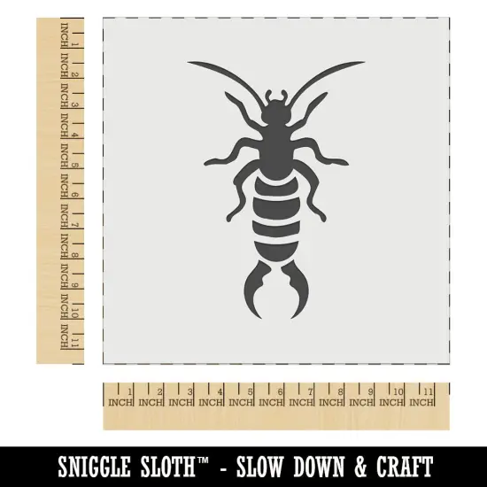 Earwig Insect Bug with Pincer Tail Wall Cookie DIY Craft Reusable Stencil {1}