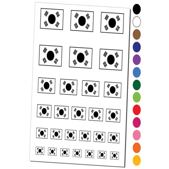 South Korea Flag Temporary Tattoo Water Resistant Fake Body Art Set Collection Purple {1}