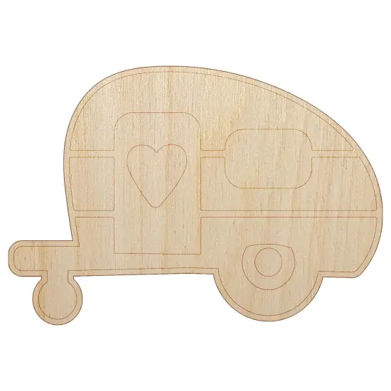 Adorable Little Camper Silhouette Camping Outdoor Life Unfinished Wood Shape Piece Cutout for DIY Craft Projects {2}