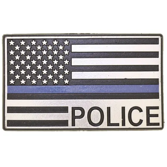Police Blue Line American FlagCar Fridge Locker Decal Flexible Magnet 3" {1}