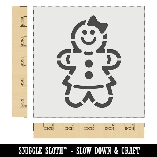 Gingerbread Woman Christmas Cookie Wall Cookie DIY Craft Reusable Stencil {1}
