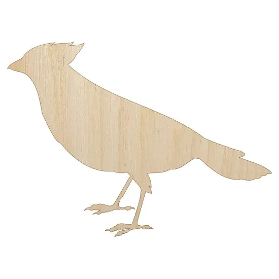 Cardinal Bird Standing Solid Unfinished Wood Shape Piece Cutout for DIY Craft Projects {1}