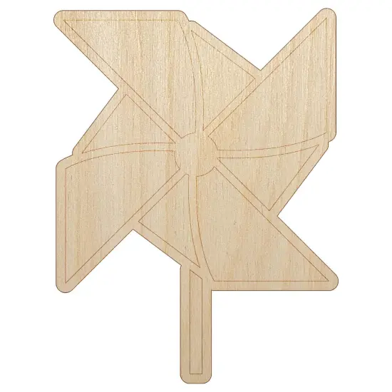Pinwheel Toy Chinese New Year Unfinished Wood Shape Piece Cutout for DIY Craft Projects {7}