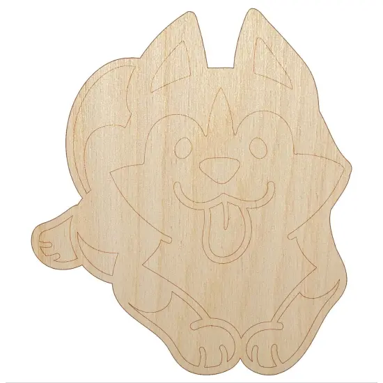 Siberian Husky Laying Down Dog Unfinished Wood Shape Piece Cutout for DIY Craft Projects {7}