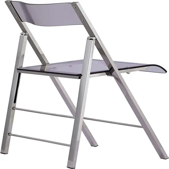 ISL Furnishings- Kasper Flex Luxury Modern Folding Chairs LuciteSilver - 2 PK {4}