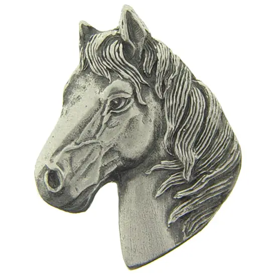 Horse Head Pin Pewter 1" {1}