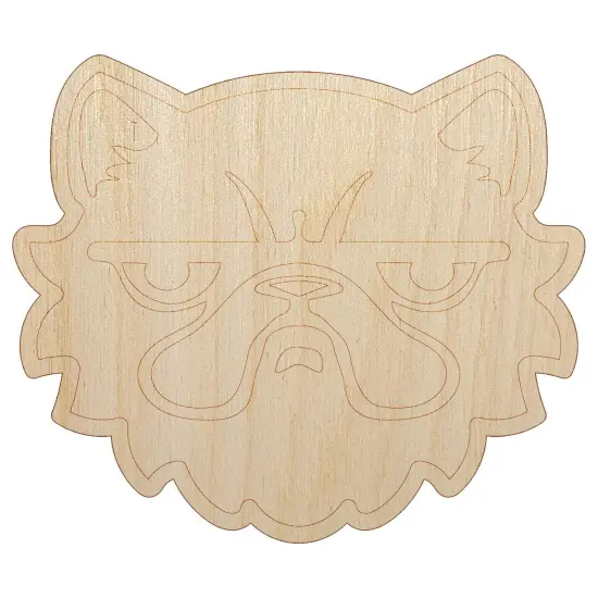 Grumpy Persian Cat Face Unfinished Wood Shape Piece Cutout for DIY Craft Projects {7}