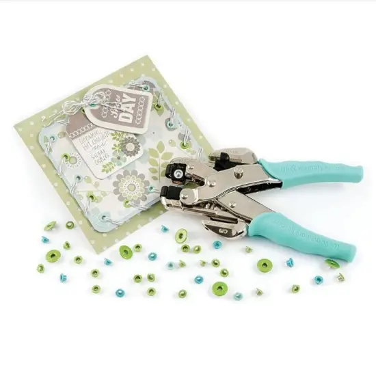 We R Memory Keepers Crop-A-Dile Eyelet and Snap Punch, Blue Handle 70907-7 {4}