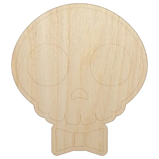 Dapper Skull with Bowtie Unfinished Wood Shape Piece Cutout for DIY Craft Projects {7}