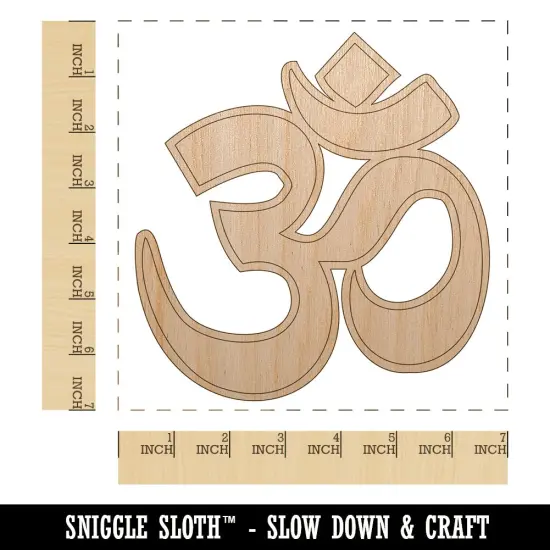 Om Aum Hinduism Buddhism Jainism Yoga Symbol Unfinished Wood Shape Piece Cutout for DIY Craft Projects {1}