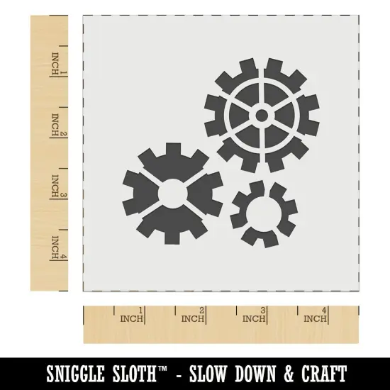 Group of Gears Steampunk Wall Cookie DIY Craft Reusable Stencil {6}