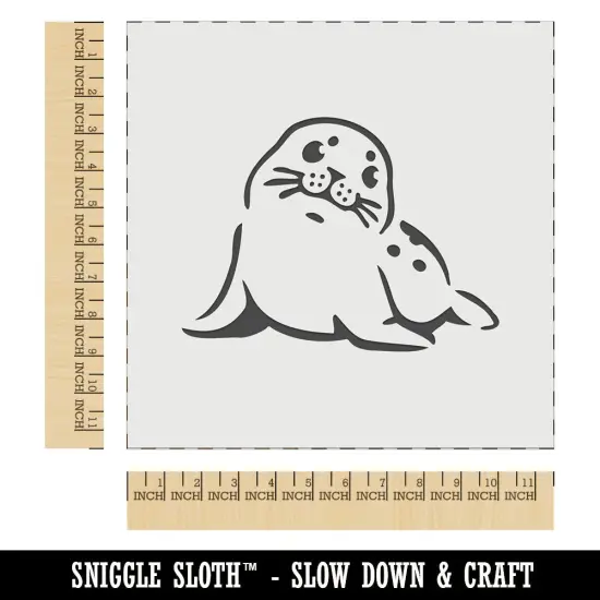Curious Baby Seal Wall Cookie DIY Craft Reusable Stencil {1}