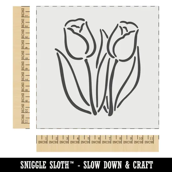 Spring Summer Tulips Wall Cookie DIY Craft Reusable Stencil {1}
