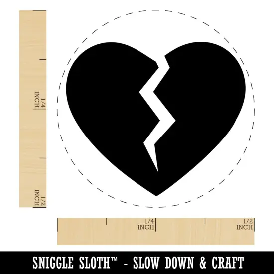 Broken Heart Love Self-Inking Rubber Stamp for Stamping Crafting Planners UV {1}