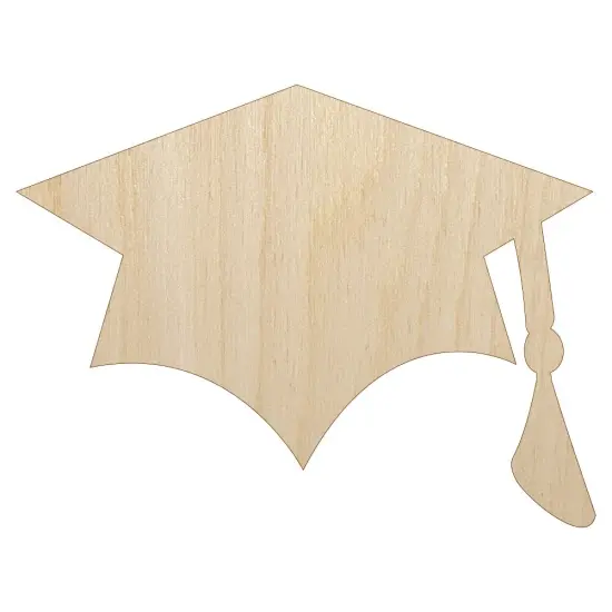 Graduation Cap Solid Unfinished Wood Shape Piece Cutout for DIY Craft Projects {7}