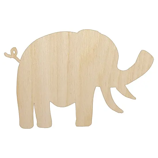 Elephant Doodle Solid Unfinished Wood Shape Piece Cutout for DIY Craft Projects {1}