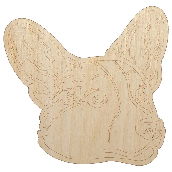 Cardigan Welsh Corgi Head Unfinished Wood Shape Piece Cutout for DIY Craft Projects {7}