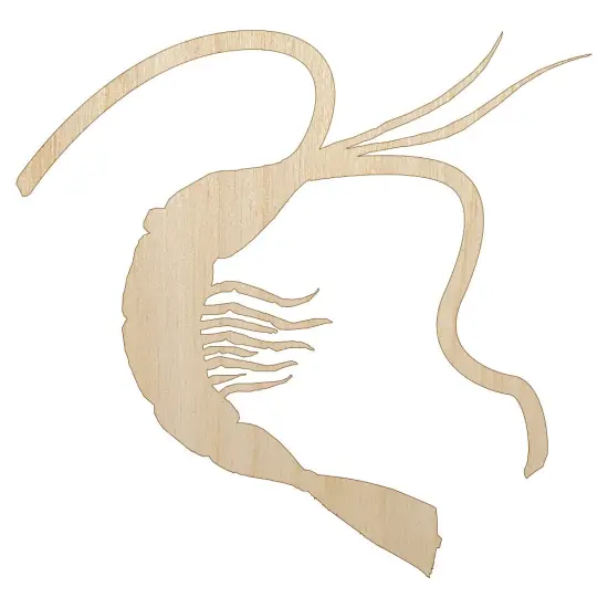 Shrimp Solid Unfinished Wood Shape Piece Cutout for DIY Craft Projects {7}