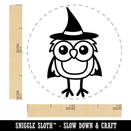 Owl With Witch Hat Cape Halloween Self-Inking Rubber Stamp Ink Stamper for Stamping Crafting Planners Pink {1}