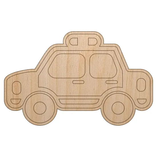 Police Cop Car Vehicle Automobile Unfinished Wood Shape Piece Cutout for DIY Craft Projects {7}