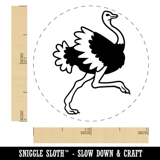Ostrich Running Self-Inking Rubber Stamp for Stamping Crafting Planners Black {1}