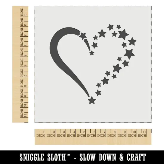 Stars Forming Heart Wall Cookie DIY Craft Reusable Stencil {1}
