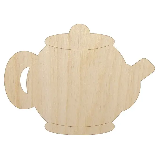 Teapot Kettle Unfinished Wood Shape Piece Cutout for DIY Craft Projects {2}