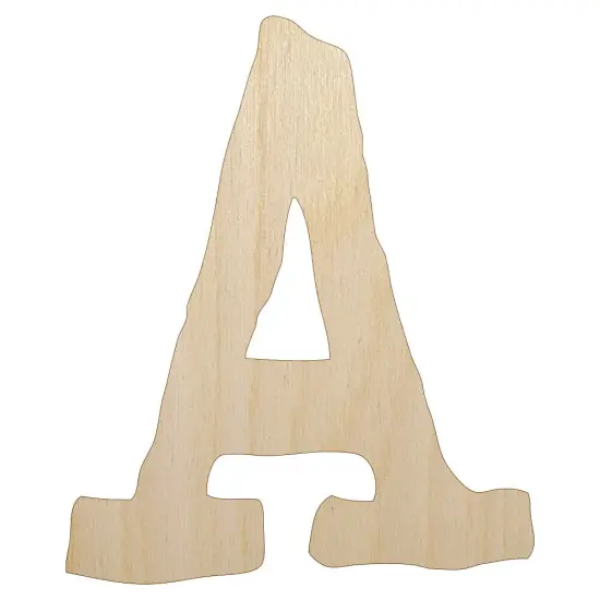 Letter A Uppercase Cute Typewriter Font Unfinished Wood Shape Piece Cutout for DIY Craft Projects {1}