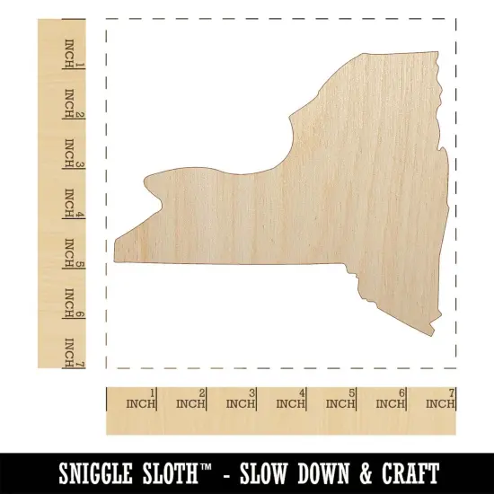 New York State Silhouette Unfinished Wood Shape Piece Cutout for DIY Craft Projects {1}