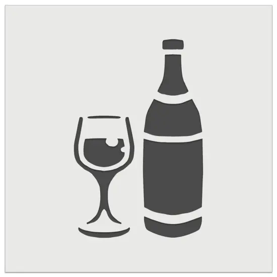 Fancy Wine Bottle and Glass Wall Cookie DIY Craft Reusable Stencil {2}