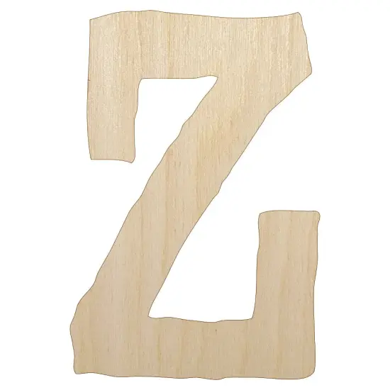 Letter Z Uppercase Cute Typewriter Font Unfinished Wood Shape Piece Cutout for DIY Craft Projects {1}
