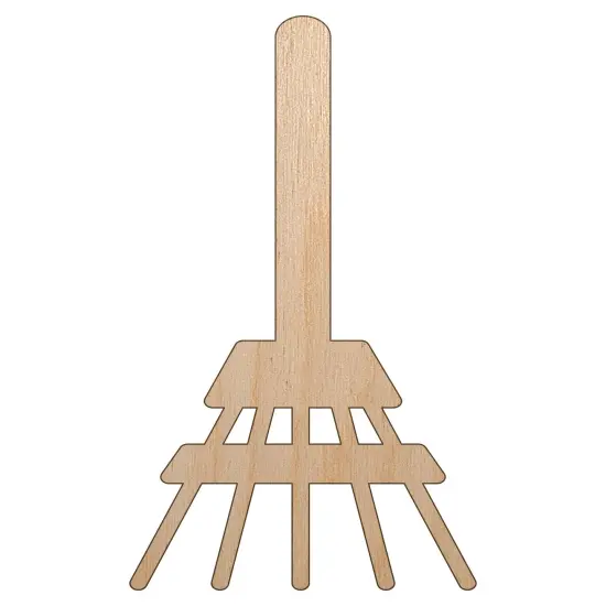 Garden Rake Unfinished Wood Shape Piece Cutout for DIY Craft Projects {7}
