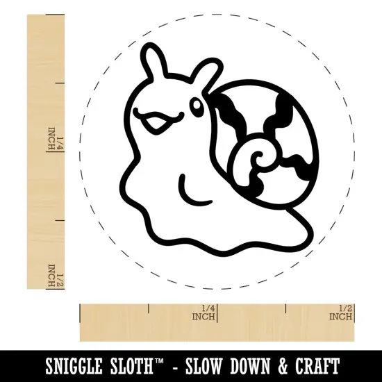 Small Snail Reaching Out Self-Inking Rubber Stamp for Stamping Crafting Planners Blue {1}