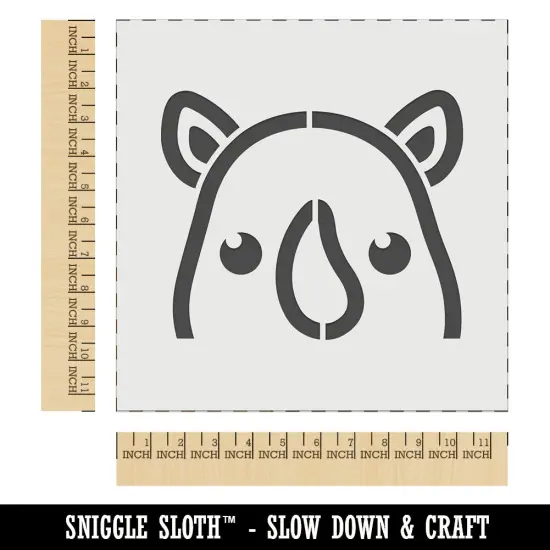 Peeking Rhino Wall Cookie DIY Craft Reusable Stencil {1}