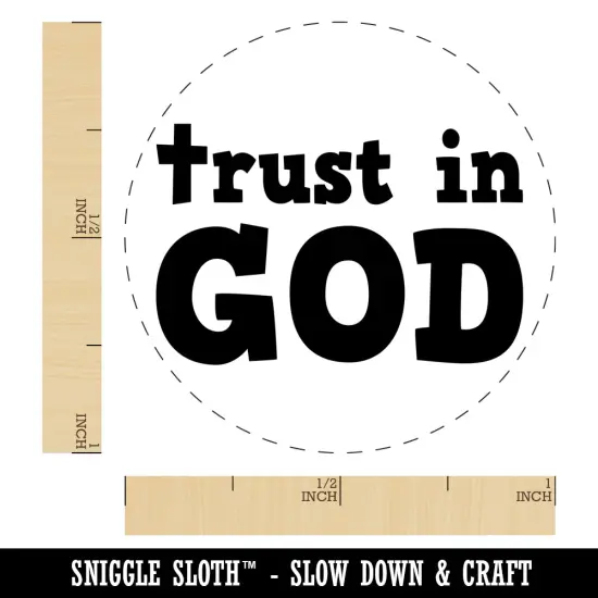 Trust in God Stylized with Cross Christian Self-Inking Rubber Stamp for Stamping Crafting Planners Red {1}