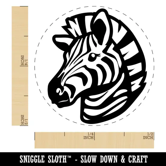 Striped Zebra Head Self-Inking Rubber Stamp for Stamping Crafting Planners Sky Blue {1}