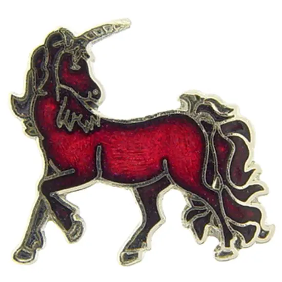 Unicorn Pin Red 1" {1}