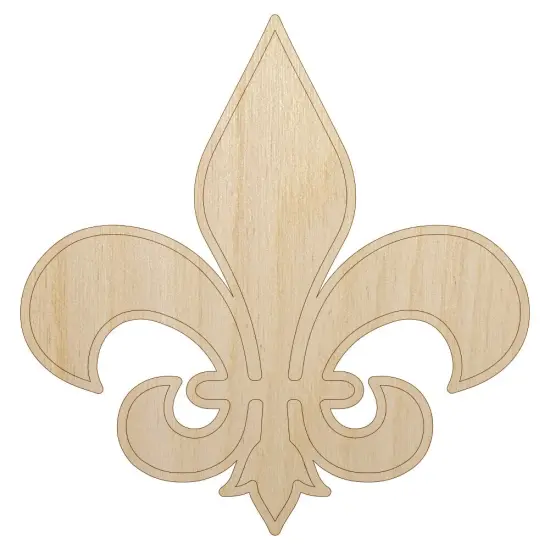 Fleur de Lis Outline Unfinished Wood Shape Piece Cutout for DIY Craft Projects {1}
